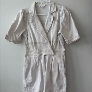 White Short Sleeve Romper
